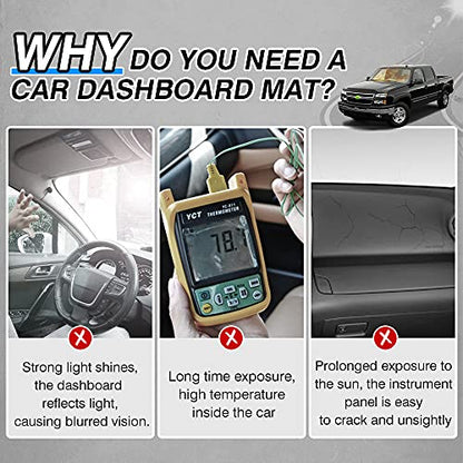 Cartist Dash Cover Compatible with GMC Sierra/Chevy Chevrolet Silverado 1999-2006, GMC Yukon XL/Chevy Suburban Tahoe Avalanche 2000-2006 Dashboard Cover Mat Non-Slip Pad Carpet Sunshield Protector - size: GMC Sierra/Chevy Silverado 1999-2006