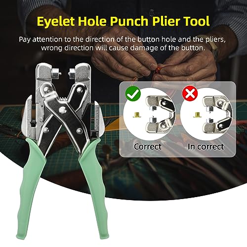 3/16 & 1/8 Grommet Tool Kit and Eyelet Hole Punch Plier, Grommet Eyelet Pliers Tool Set with 160 Pcs Metal Grommets Eyelets and Case for Leather Bags Clothes Belt Cards and Crafts
