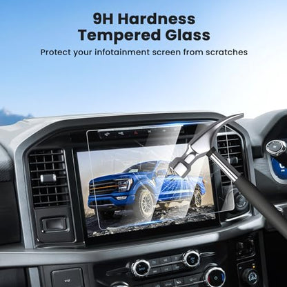 Canvcle Screen Protector for Ford F-150 2021-2025 2026/F150 Lightning 2022-2025 2026, 12 Inch Touch Screen Protector Tempered Glass Screen Cover Navigation Display Infotainment Protective Film - size: 2021-Present Ford F-150/F150 Lightning 12 Inch