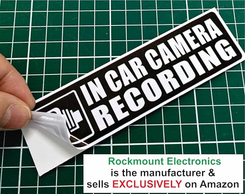 (4 Pack) 5.3"x1.35" - in Car Camera Recording - Vehicle Car Truck Video Dash Cam On Board Bumper Window Safety Security Caution Warning Adhesive Vinyl Decal Label Sticker