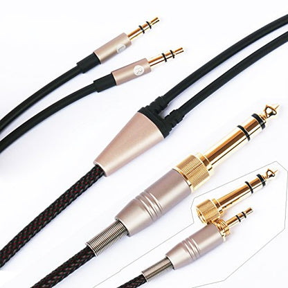 Replacement Audio Upgrade Cable Compatible with Hifiman Sundara, Ananda, Arya, HE400SE, Edition XS, HE4XX Headphones 3.5mm/6.35mm to Dual 3.5mm end 3meters/9.9ft - size: with Dual 3.5mm male