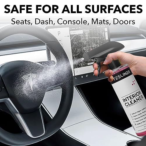 Tesla Seat Cleaner & Stain Remover, Interior Cleaner for Black & White Vegan Leather, Interior Cleaning Products | Tesla Model Y Juniper Accessories 2026, Tesla Model 3 Accessories, S, X, Cybertruck
