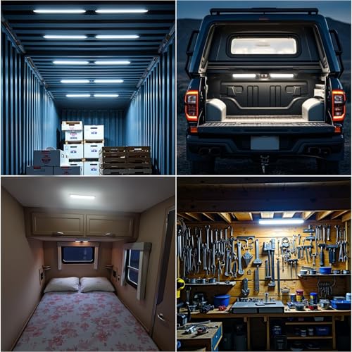 12V Led Interior Light Bar 8 Packs 72Led 6500K White with ON/Off Switch 11Inch 12V 24V for Enclosed Cargo Trailer RV Van Truck Lorry Camper Caravan Motorhome (8Pcs) - size: 8 Packs