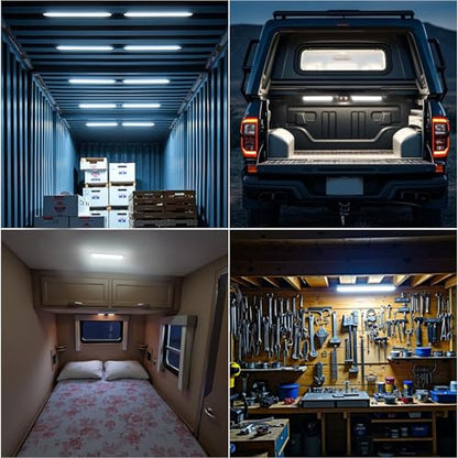 12V Led Interior Light Bar 8 Packs 72Led 6500K White with ON/Off Switch 11Inch 12V 24V for Enclosed Cargo Trailer RV Van Truck Lorry Camper Caravan Motorhome (8Pcs) - size: 8 Packs