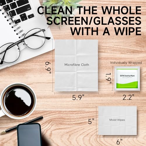 EOTW Lens Wipes for Eyeglasses, Computer Glasses Cleaner Wipes - Pre-moistened, Individually Wrapped, Pack of 240 - size: 240 Count (Pack of 1)