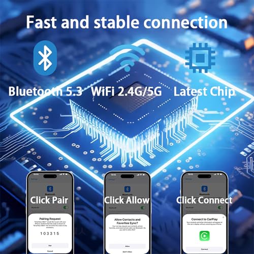 2-in-1 Wireless CarPlay Adapter & Android Auto for Apple iPhone, 2026 Upgrade Mini Bluetooth Dongle Convert Wired to Wireless, Plug & Play, USB A & Type C for 2016+ Cars, iOS 10+,Android 11+