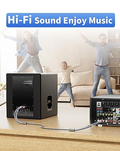 RCA Cable-2 Pack 2RCA Male to 2RCA Male Stereo Audio Cable with Magnetic Ring Supports[Hi-Fi,Shielded]Braided Auxiliary Audio Cord for Home Theater,HDTV,Amplifiers,Hi-Fi Systems,Speakers -4 Feet - size: 2 Pack 4 Feet