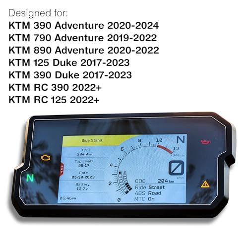 Tempered Glass Screen Protector designed for KTM 390/790/890 Adventure, KTM 125/390 Duke, KTM RC 125/390 Motorcycle 5-Inch Instrument Screen 9H Anti Scratch (HD Clear) - color: KTM 790/890 Adventure (2019-2022) - 5" - HD Clear