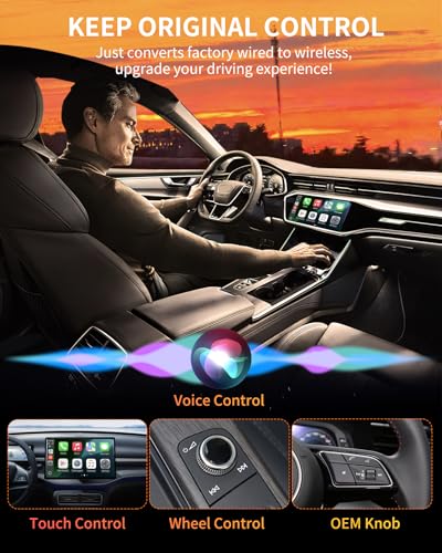 Wireless CarPlay Adapter for iPhone (iOS 10+) & Android Auto Converter (Android 11+), Plug & Play Dongle for Cars 2016+, Wired to Wireless