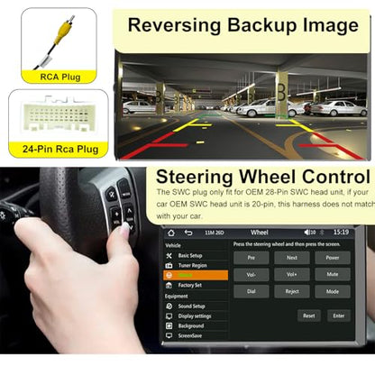 Aftermarket Radio Wiring Adapter Compatible with Toyota 2013-2019/Lexus 2014-2016,16Pin Android Car Stereo Harness with Antenna Adapter 24Pin RCA Connector 28Pin SWC, Fits for Camry Corolla RAV4 IS350 - style: with 28Pin swc, antenna