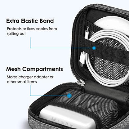 FINPAC Charger Case for MacBook, Small Electronic Organizer Pouch Bag - color: Black and Gray