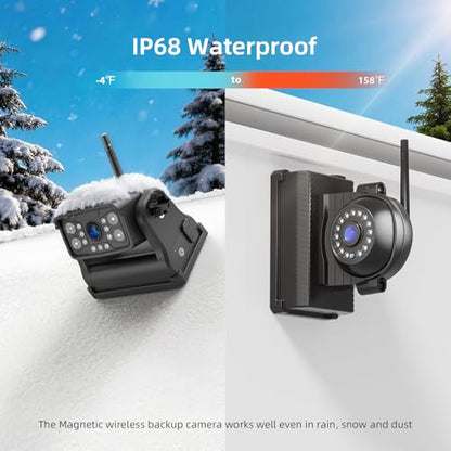 ZEROXCLUB Magnetic Wireless Backup Camera: 7" HD 1080P DVR Monitor with 2 Rear View, 2 Side View Cameras, IR Night Vision, Portable Rechargeable Camera for RV/Trailer/5 Wheels/Camper BC704 - size: 7" 4-Cam
