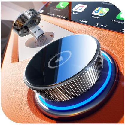 for Apple Carplay Wireless Adapter, 60% Smaller, 3X Fast Stable Connection, Bluetooth 5.3 & WiFi 6, Mini Carplay Dongle Support Map Music for iPhone 5~16, Fit for 927+ Cars, USB A/C, Gray