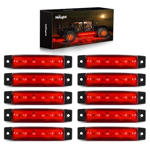 Nilight 3.8 Inch 6 LED Red Trailer Side Marker Lights,10 Pack - color: 3.8" Red 10Pcs