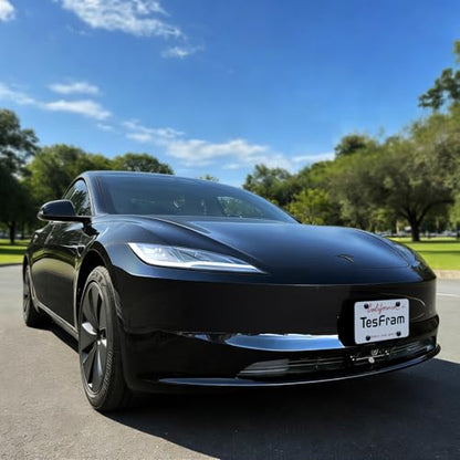 2026 Tesla Model 3 Front License Plate Holder - No Block Camera Visibility, Bumper Paint-Safe & Lockable & No Drill License Plate Mounting Kit with Anti-Theft Features - size: 2026 Model 3 Premium & Standard