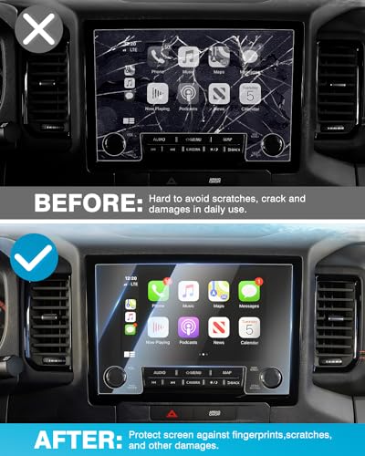 Karltys [Upgrade 2 Pack Screen Protector for 2022-2024 Nissan Frontier 9-InchT Accessories tempered Glass [No Glare & Fingerprint] Tempered Glass Nissan Frontier Accessories - size: 9"2022-2024 Nissan Frontier