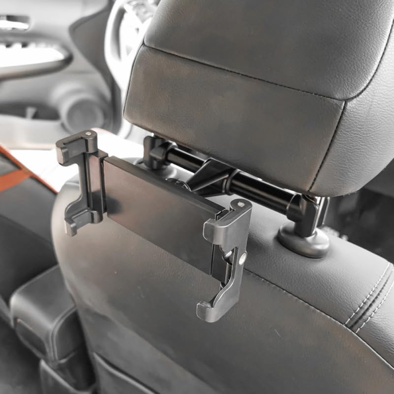 OSALADI Car Headrest Tablet Mount Adjustable Phone Stand for Back Seat Car Seat Headrest Holder for Tablets and Phones 360 Rotation Mobile Holder Tool Free Install