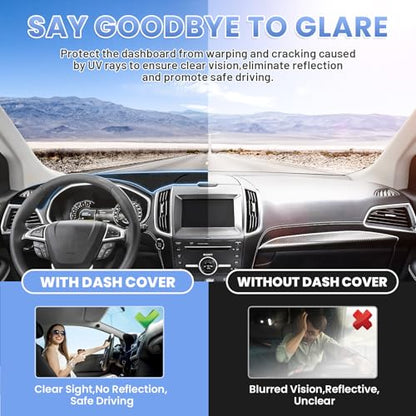 Sunsdrew Dash Cover for 2015-2026 Ford Edge Dashboard Cover Mat - size: 15+Ford Edge Dash Cover