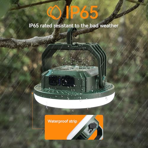 VAVOFO 30W LED Camping Lantern Rechargeable, 124 LED with 3 Lighting Modes, 3000LM, 7200mAh Portable Tent Light with Magnet, IP65 Waterproof for Emergencies, Outdoor and Indoor (Green) - size: 30W(Green)
