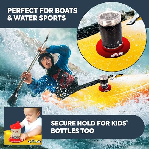 Lil Sucker Fade Suction Rings | Suction Cup Holder Anti-Spill Can Drink Support for Boats, Trucks, ATVs | Secure Your Drinks and Prevent Spills with Our Non Slip Coaster Red Fade Pack of 2 - color: Red Fade