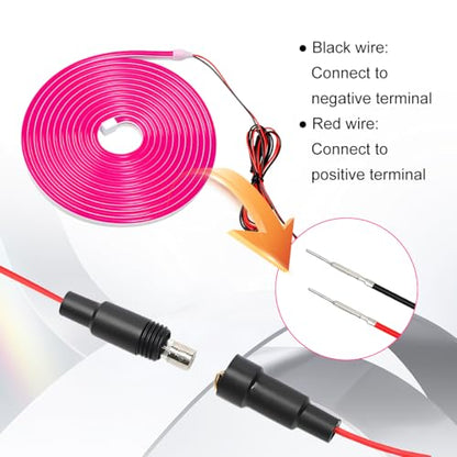 Car Trunk LED Strip Lights, 4M Dynamic Flowing Vehicle Trunk Ambient Strip Light, Flexible Waterproof Auto Neon Lighting Accessories, Universal for SUV Truck Motorcycle (Pink) - color: Pink