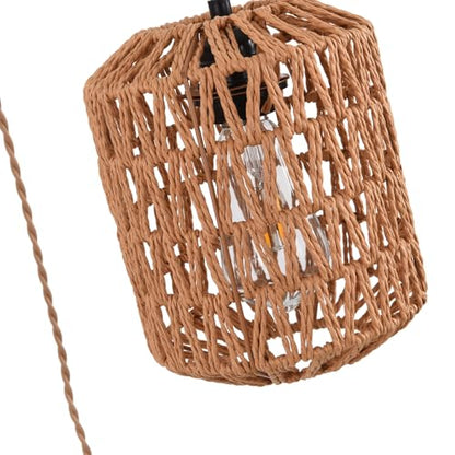 Plug in Wall Sconce,Farmhouse Wicker Wall Lamp Plug in,Hand Woven Rattan Wall Light Farmhouse Rustic Boho Sconces Wall Lighting for Living Room Bedroom - color: Rattan, size: 1 Pack
