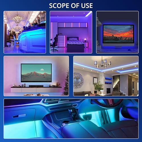 4In1 5050 SMD 48LED RGB Interior Car Strip Light Accessories Under Dash Lighting Footwell Ambient Lights Atmosphere Neon Lights Strip Kit with USB 20Key Controller for Car Truck ATV UTV RV
