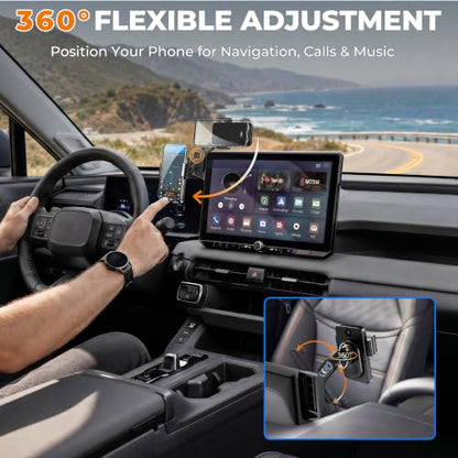 Car Phone Mount for 2026 Toyota RAV4, Smart Auto-Clamping for 12.9" Screen Only, 15W Wireless Fast Charging, Premium Aluminum Holder, Without Blocking Airflow - size: for Toyota RAV4 | 2026 12.9"