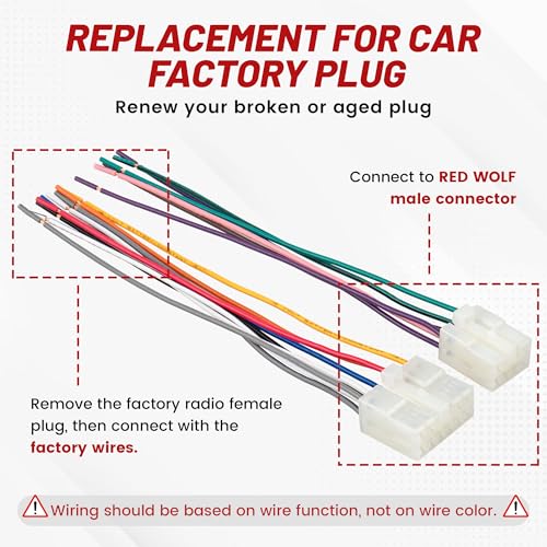 RED WOLF Stereo Harness for 1992-2019 Toyota, 2010-2019 Subaru Aftermarket Radio Wire Harness Female + Male Plug Connector Without JBL System Add Subwoofer Amplifier