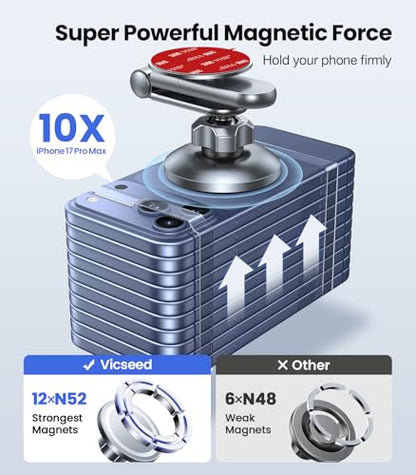 VICSEED Tesla Phone Mount for Model 3/Y,[Strongest Magnet] Car Phone Holder - color: Quicksilver