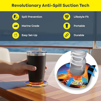 L'il Sucker Suction Rings Suction Cup Holder Anti-Spill Can Drink Holder for Boats, Trucks, ATVs, Home & Outdoors - Prevent Spills with Our Non Slip Cup Coaster - National Parks Pack of 2 - color: National Parks