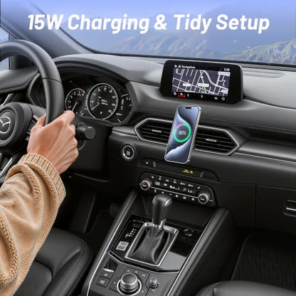 Car Mount for Mazda CX5 (2017-2025), Magnetic Phone Holder, Magsafe Car Mount Charger, Dashboard Phone Holder, 15W Wireless Fast Charging, Cell Phone Automobile Chargers, 2024 CX-5 Accessories - size: Mazda CX5 | 2017-2025