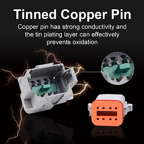 Exqutoo 2Pack 3-Pin DT Connector Male and Female Wire Connectors - size: 3-pin/2pack