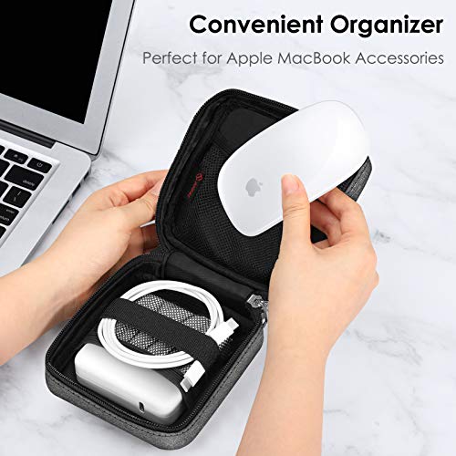 FINPAC Charger Case for MacBook, Small Electronic Organizer Pouch Bag - color: Black and Gray