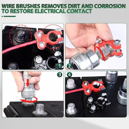 Auto Car Battery Terminal Brush Wash Clean Tools Post Terminal Cleaner Dirt Bottle Head Clip Wire Dirt Corrosion Washers Protector Fiber