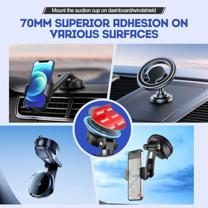 Adhesive Sticky Pads for Car Phone Mount, 4pcs Heavy Duty Mounting Tape for Vehicle Phone Holder, Heat Rresistant Double-Sided Mounting Sticker for Car Windshield Dashboard CellPhone Mount GPS EZ Pass - size: 2.76“ / 70mm