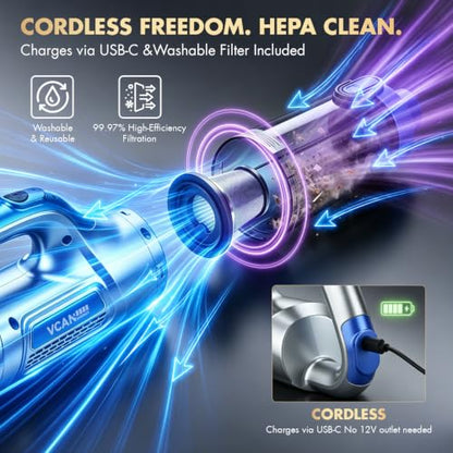 VCANENERGY 29PCS Car Cleaning Kit Interior Detailing for Men Women（Blue） - color: Blue