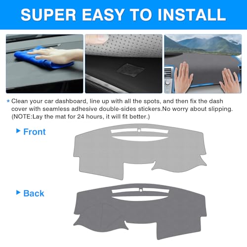 Autorder Gray Dashboard Cover Mat for Toyota Camry 2007-2011 Accessories Dash Cover Upgrade Polyester Dash Mat Sunshade Glare UV Rays Protector(Without Speaker Holes) - size: Gray 07-11 Camry