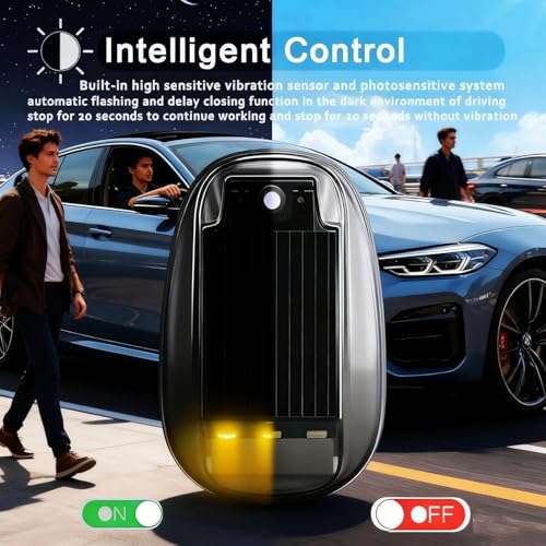 Solar Car Roof Neon RGB Strobe Light, 5Pcs Wireless Cab Signal Marker Lamp