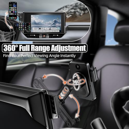 Car Phone Mount for 2019-2025 Toyota RAV4, Smart Auto-Clamping for 7/8" Screen Only (LE/XLE/Adventure), 15W Wireless Fast Charging, Premium Aluminum Holder, Without Blocking Airflow (Not Fit 9/10.5") - size: for Toyota RAV4 | 2019-2025