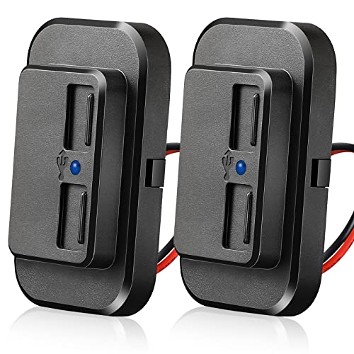 Frienda 2 Pieces 12V USB Automotive USB Panel Mount 12V USB Outlet Multi Switch Panel Car Outlet Socket Power Dual Port 12V 24V Quick Car Port for Cars Bus ATV RV Boat Truck, 3.1 A