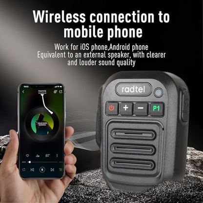 Walkie Talkie Bluetooth Handheld Speaker Mic Compatible with BaoFeng UV-5R BF-F8HP 5RM Quansheng Radios uv-k5 uv-k6 TD-H3 Radtel RT-900 RT-860 (Bluetooth V2)