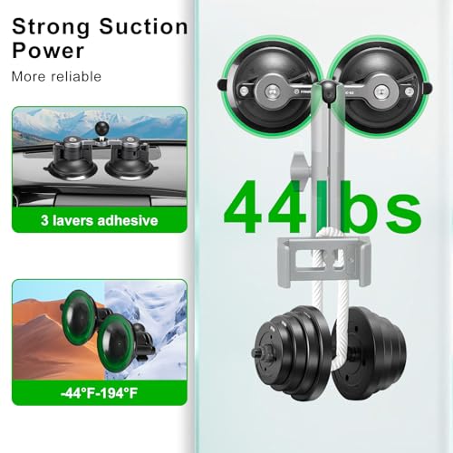 FANAUE Universal Car Phone Mount - Heavy-Duty Sticky Gel Suction Cup with 25mm Ball, 1" RAM-Compatible Windshield/Dashboard Phone Holder for Cars, Trucks & SUVs - Secure Anti-Slip Auto Accessories