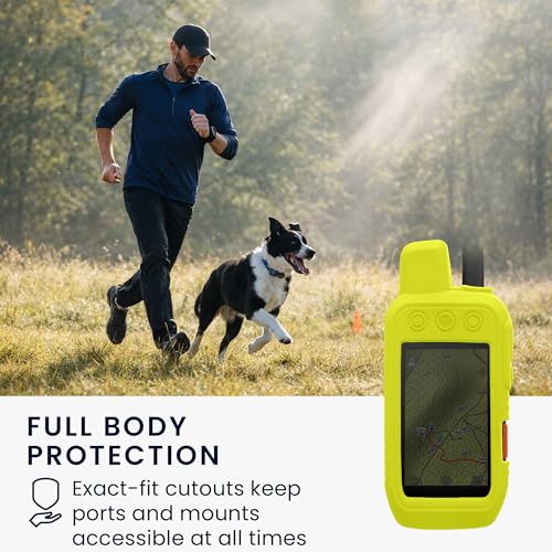 kwmobile Silicone Case for Garmin Alpha 200i / Alpha 300i Case - Protective Cover for GPS Handheld - Anti-Slip Outdoor Sleeve in Neon Yellow - color: neon yellow