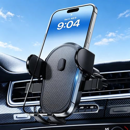 Universal Car Vent Phone Mount, Hands-Free Air Vent Holder for iPhone and Other Smartphones, Upgraded Clip (Matte Black) - color: Matte Black