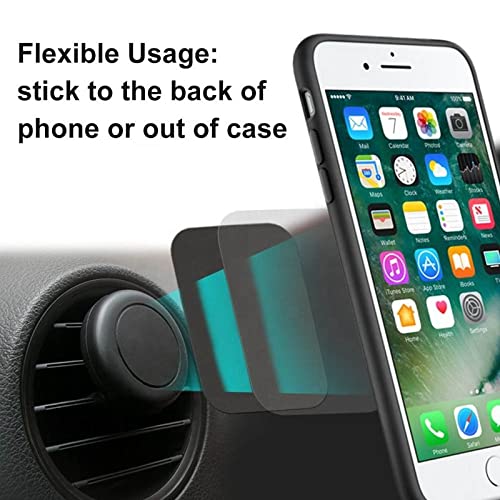 SALEX Phone Metal Stickers for Magnetic Mount - Replacement Set of 16 Car Magnet Square Metal Plates Inside Cell Phone Case. Black Sticky Small Thin Iron Discs with 3M Adhesive Backing for Crafts DIY - color: Square [16 Pack]