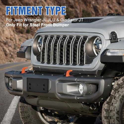 Nilight Front License Plate Bracket for JL 2018-2026# 68295610AA CH1068150 - color: Jeep JL& JT 2018-2026