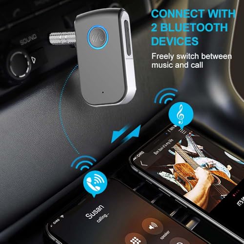 Bluetooth AUX Adapter for Car,3.5mm Wireless Receiver AUX Bluetooth Car Adapter,Hands-Free Call for Cars, Speakers, Stereo Systems and Headphones