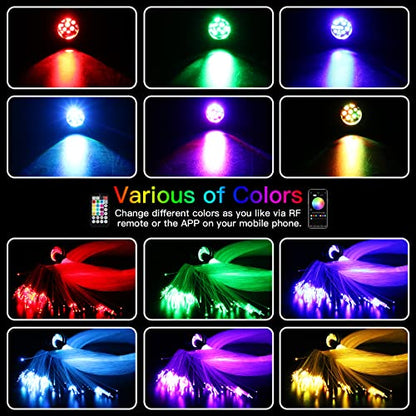 AZIMOM 16W Twinkle & Sound Activate 650pcs*0.03in*13.1ft Fiber Optic Starlight Headliner Kits for Car Home Star Ceiling Sky Decoration, APP& Remote Control Light Engine End Glow Fiber - size: Standard+650pcs*0.03in*13.1ft
