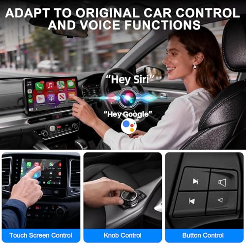 DUAIU Wireless CarPlay Adapter for iPhone & Android Auto – Mini Plug & Play Car Play No Delay, Dual-Band 2.4G/5G, Auto Reconnect, Converts Wired to Wireless for 2018+ Cars, USB-A & USB-C